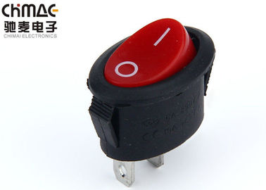 Interruptor de eje de balancín redondo del botón rojo 16A 2 pies de KCD1 eléctrico - terminal del latón 105